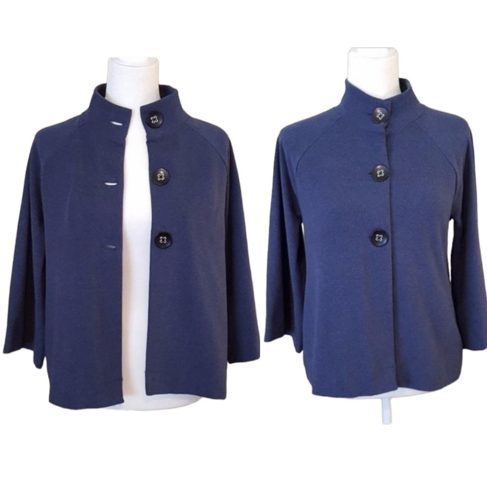 Banana Republic 90's Blue Large Button Bell Sleeve Jacket
